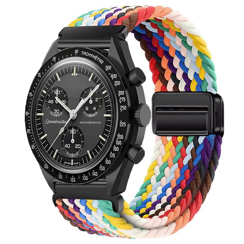 Nylon Loop Strap For Omega X Joint MoonSwatch Magnetic Weave Bracelet 20mm For Amazfit Active 2 GTR 42mm Samsung Gear S2 Classic