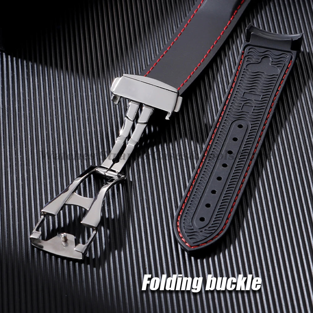 20mm 22mm Soft Rubber Watchband for Omega for Seamaster 300 for Speedmaster Planet Ocean Bands Silicone Waterproof Sport Straps