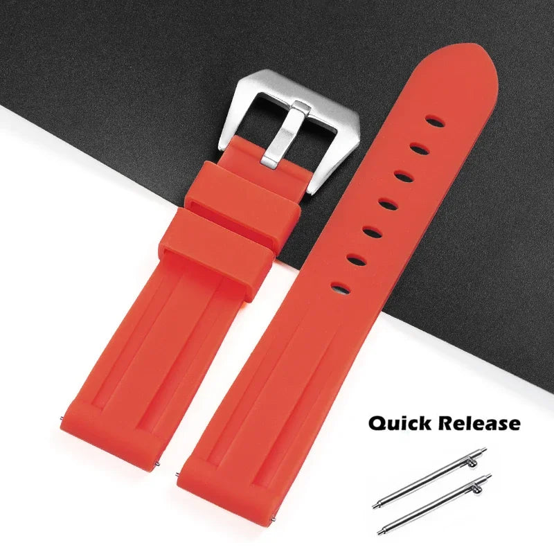 20 22mm 24mm 26mm Strap for Panerai PAM Watch Band for Omega for Seiko Quick Release Silicone Wristband for Casio Sport Bracelet