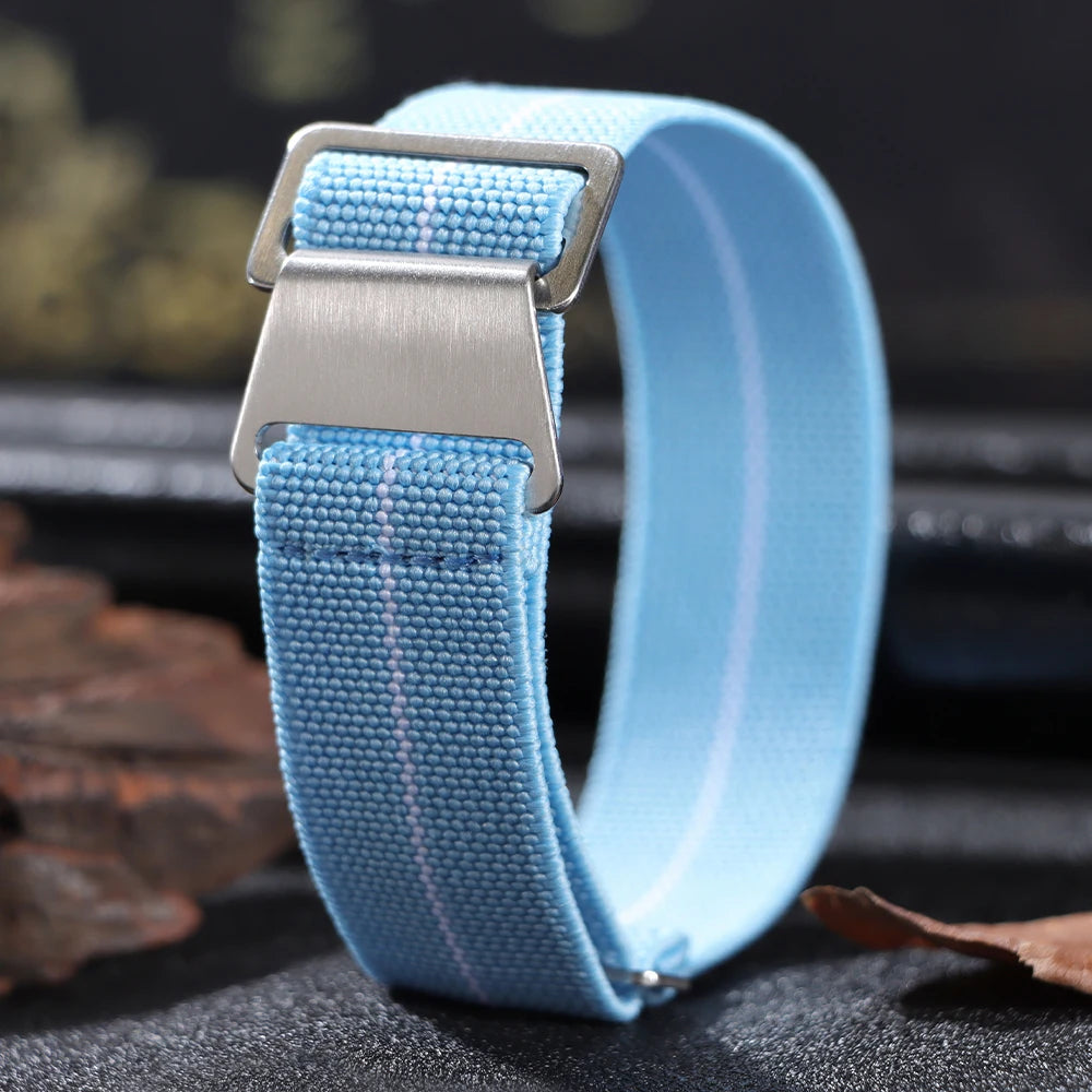 18/20/22mm Nylon Watchband for Seiko Army Military Woven Elastic Strap for French Troops Parachute Bag Universal Men Sport Band