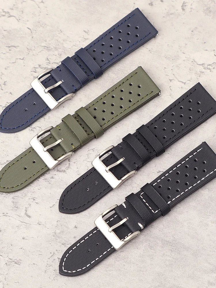 Breathable Sailcloth Watch Strap 18mm 19mm 20mm 22mm for Omega for Seiko Nylon Waterproof Men Women Quick Release Watchband