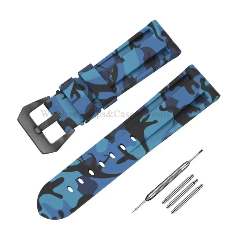 Camouflage Rubber Strap For Panerai Band 20mm 22mm 24mm 26mm Silicone MenSport Waterproof Wristband For Omega Universal Bracelet