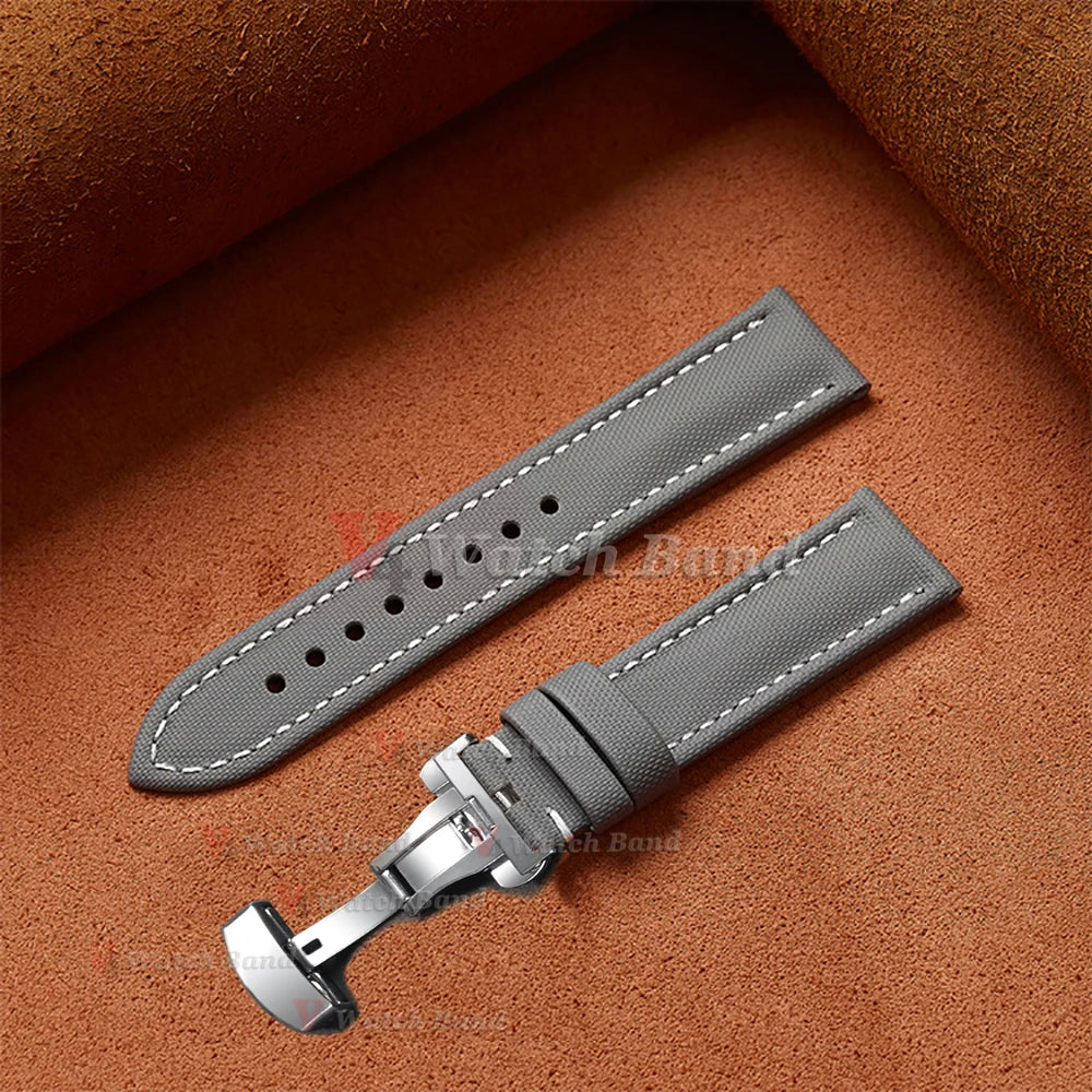 For Omega for Seiko Business Sailcloth Watch Strap 18/19/20/21/22mm Butterfly Buckle Waterproof MenWomen Quick Release Watchband