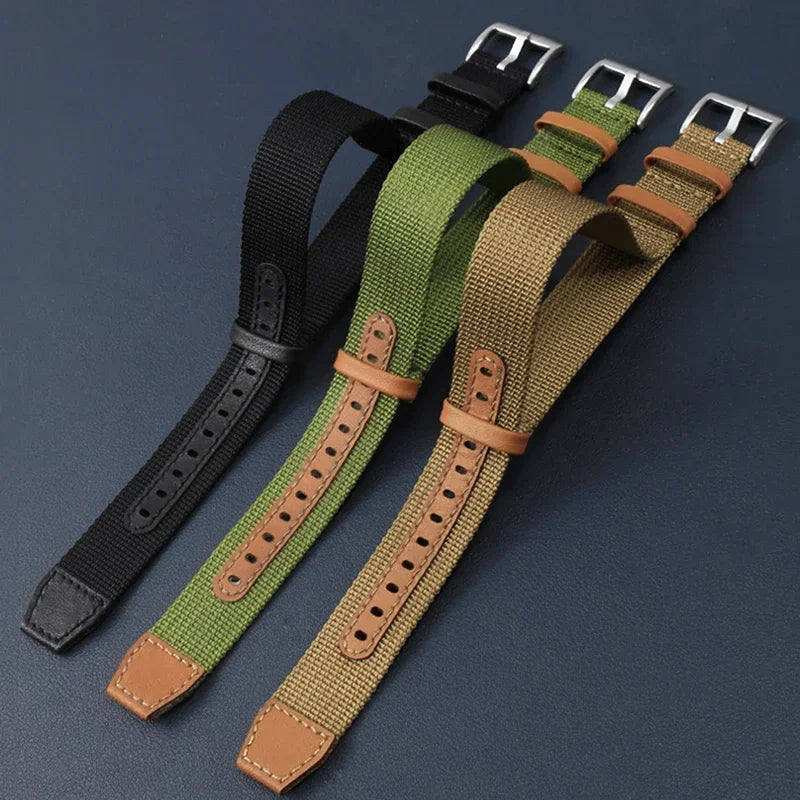 Canvas Durable Nylon Patch Leather Straps for Rolex Watchband for Omega Watch Bracelet for Seiko Replacement Wristband 20mm 22mm