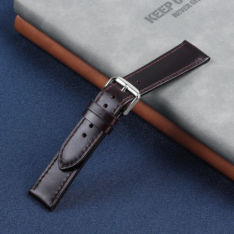 Genuine Cowhide Strap for Casio for Seiko for Omega  High Quality Crazy Horse Cowhide Watch Band for Rolex 18 22 22mm