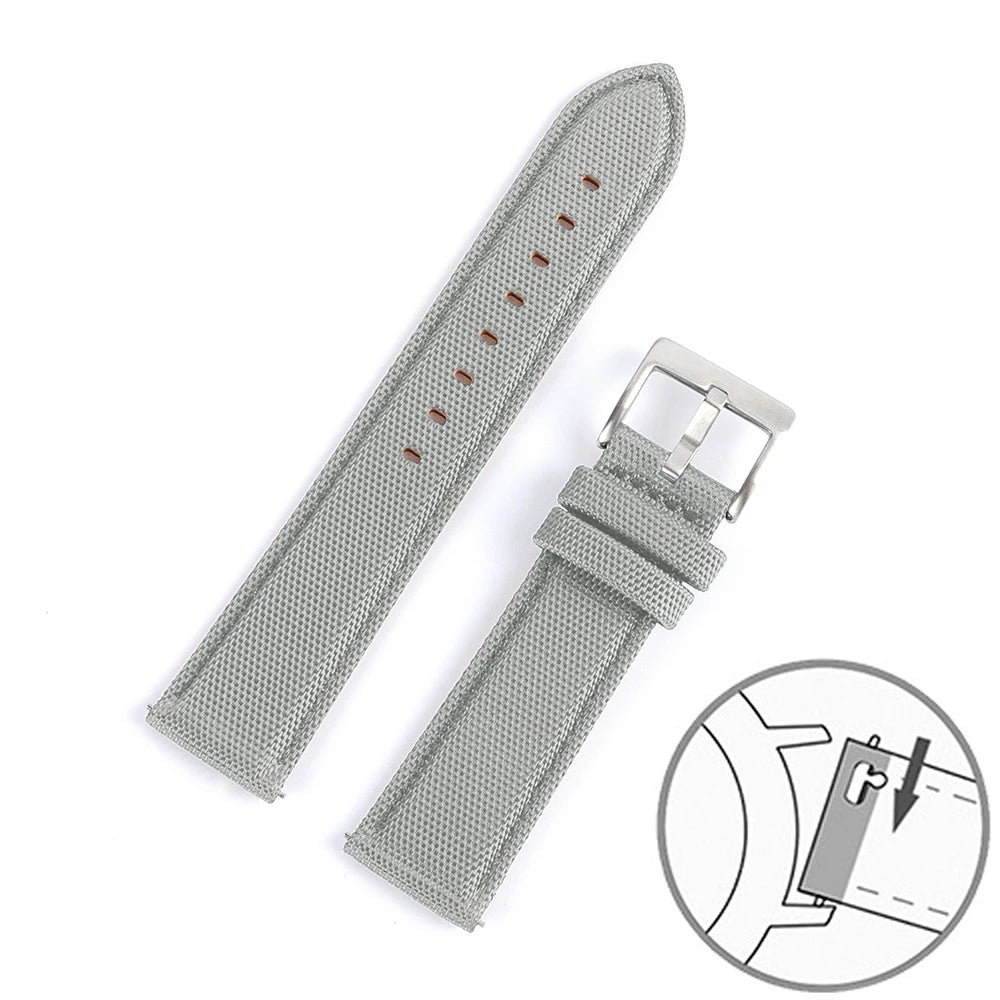 Nylon Leather Watch Strap for Huawei for Seiko Belt Quick Release Watchband for Samsung Galaxy Watch 3/4/5pro 45mm 40mm 44mm