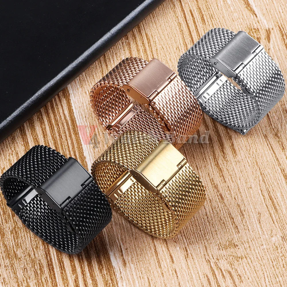 Quick Release Watch Band for DW Stainless Steel Bands for Seiko 1.0mesh Milanese Strap Universal  Wristbelt 18mm 20mm 22mm 24mm