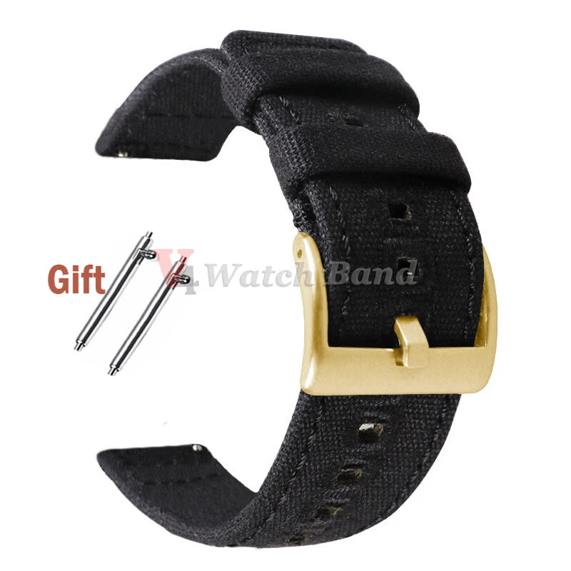 Quick Release Bracelet for Huawei Strap18mm 20mm 22mm Braided Canvas Watch Band for Samsung Galaxy 3/4 40mm 44mm Classic 46/42mm