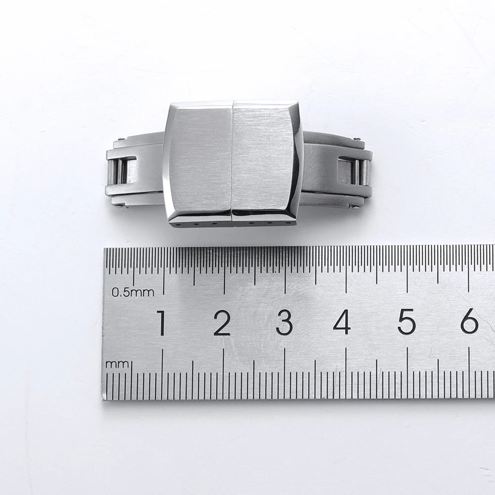 16mm 18mm 20mm Stainless Steel Watchband Buckle for Seiko Watch Double Click Butterfly Clasp Lock Button for Diving Diver Buckle