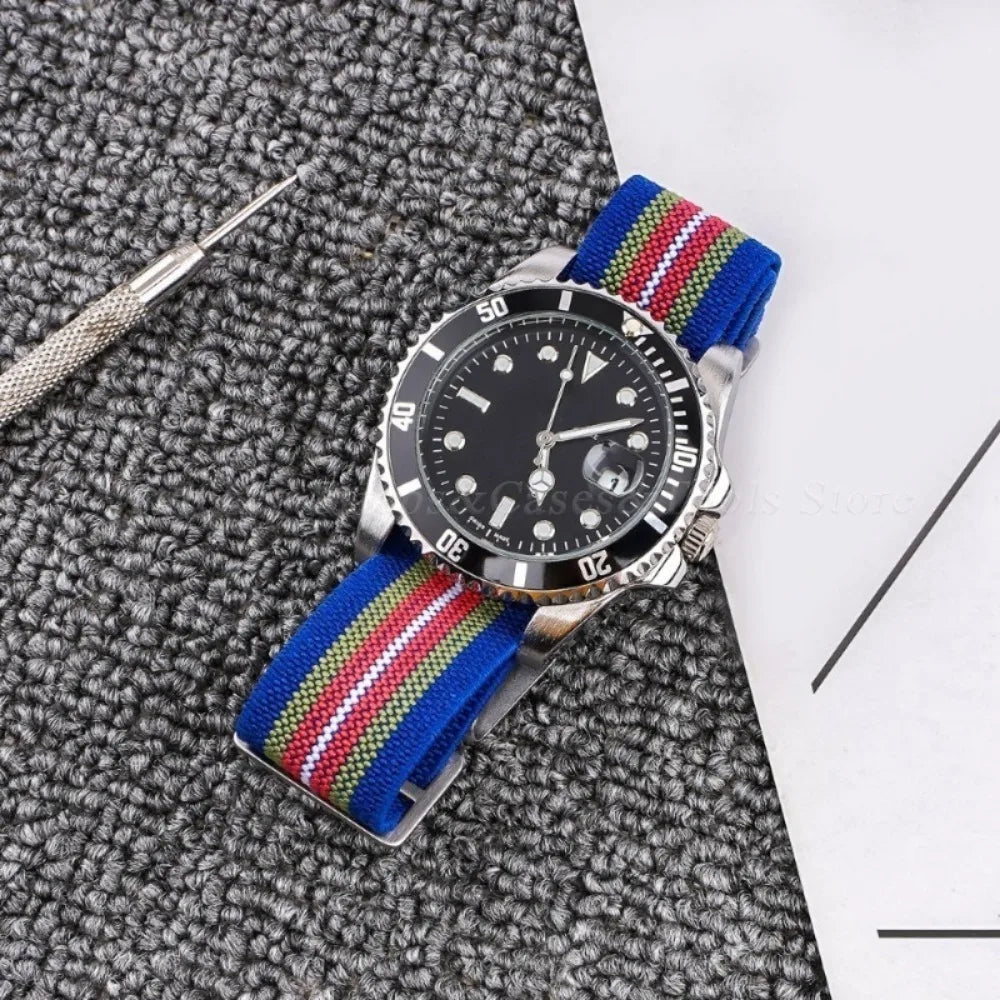 18mm 20mm 22mm Parachute Elastic Nylon Watch Strap for Omega Men Outdoors Sport Army Military Wrist Strap Bracelet Accessories