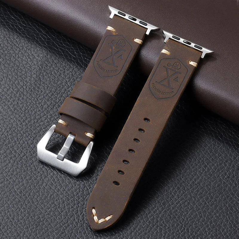 Durable Retro Leather Strap for Apple Watch Band 44mm 49mm 45mm 46mm 42mm 40mm 41mm Bracelet IWatch Series Ultra 10-9-8-7-6-5-SE