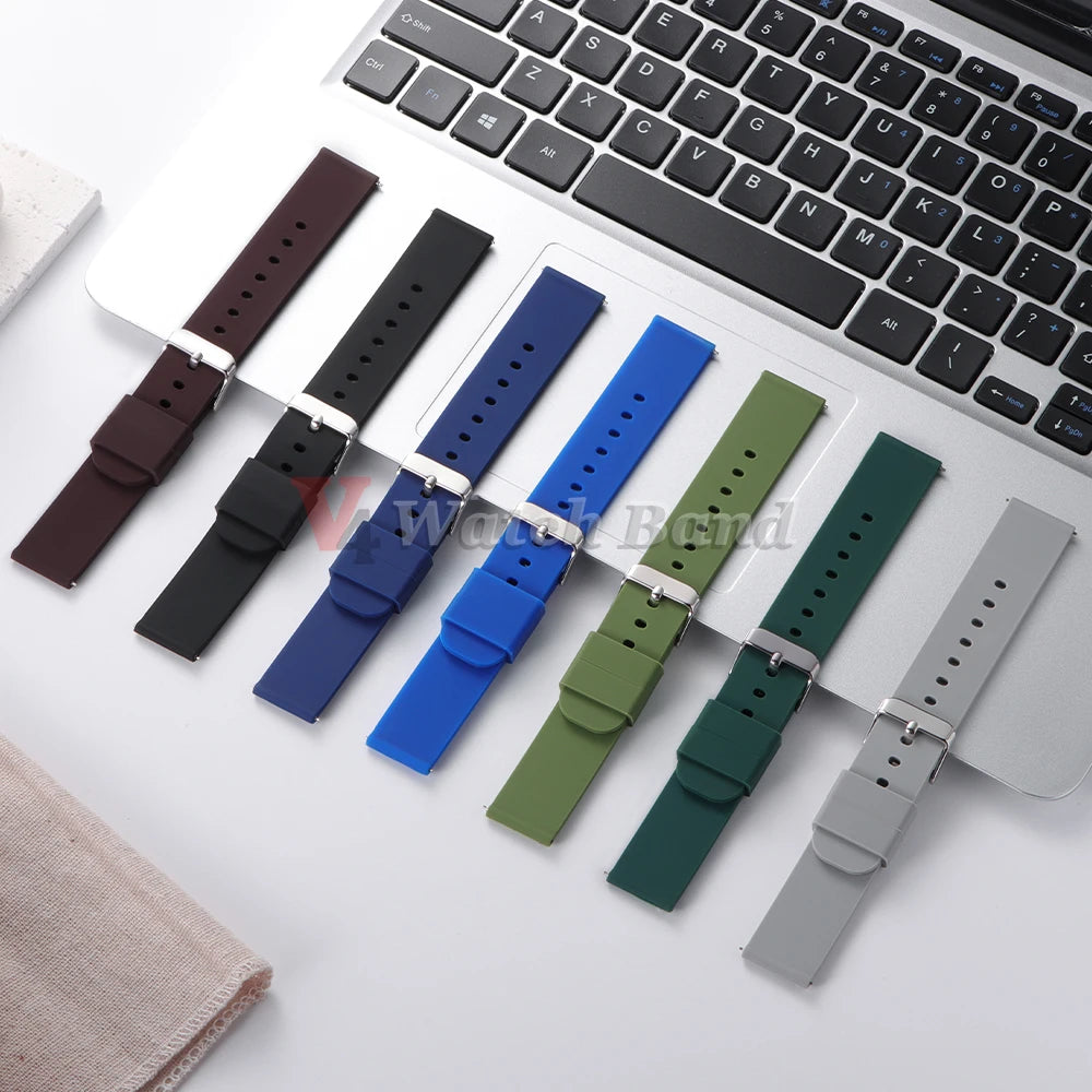 Silicone Watch Band Rubber Wrist Straps 18mm 20mm 22mm 24mm Watch Strap for Galaxy Replace Bands for Oris for Seiko for Citizen
