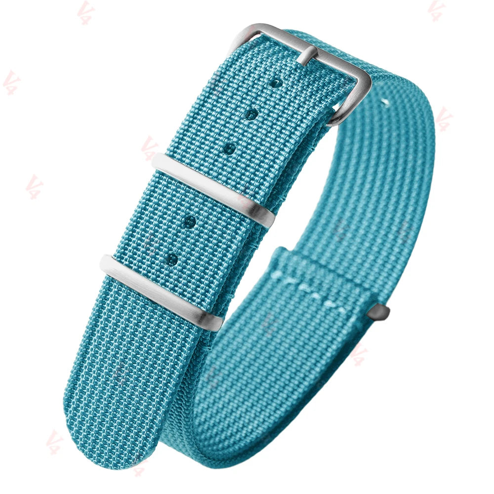19mm 18mm 20mm 22mm Ribbed Nylon Watch Strap for Swatch for Omega for Rolex for Seiko for Moonswatch Army Military Watch Band