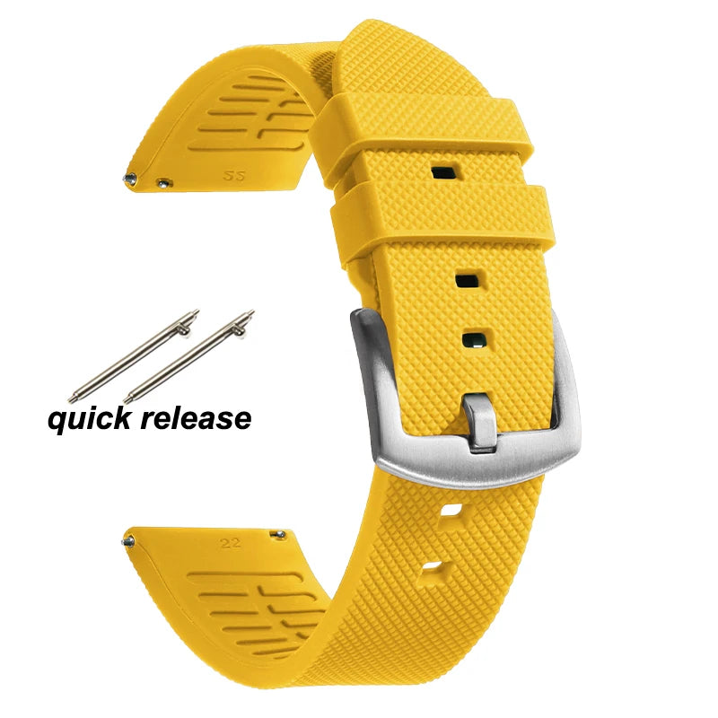 Classic Tropical  FKM Rubber Watch Strap for Seiko 20mm 22mm Watchband for Oris Wristbelt for Fossil Replaement Bracelet Belt