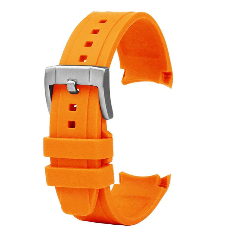 For Seiko ForCitizen Curved End Silicone Strap for Rolex Arc Rubber Watch Band for Swatch for Omega Joint Model Bracelet 20/22mm