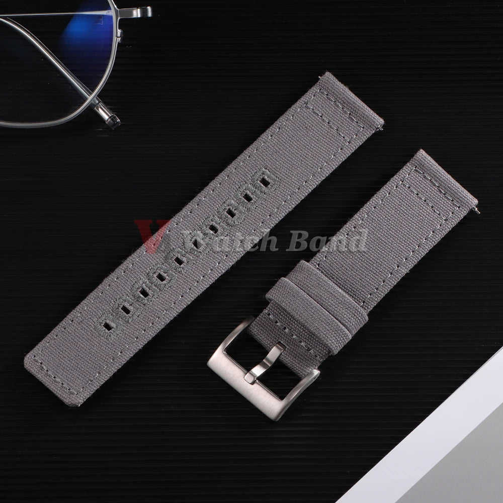 18mm 20mm 22mm Nylon Canvas Watch Band Woven Soft Belt Universal Bracelet for Men Women Sport Quick Release Wrist Band