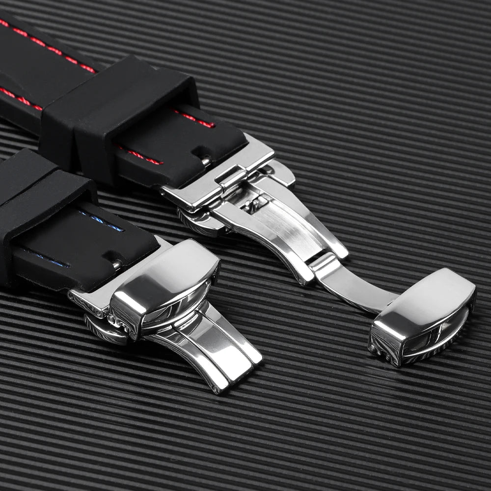 Quick Release Silicone Strap for Seiko 5 skx turtle Men Women Sport Waterproof Watch Band 18mm 20mm 22mm 24mm Butterfly Buckle