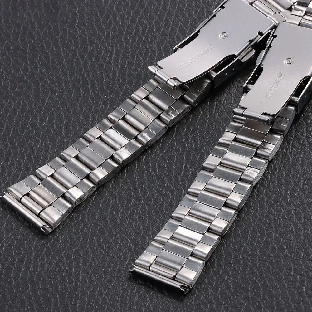 Metal Watch Band for Seiko 20mm 22mm Steel Watchband Silver Bracelet Wristbelt 20/22mm Middle Polished Strap