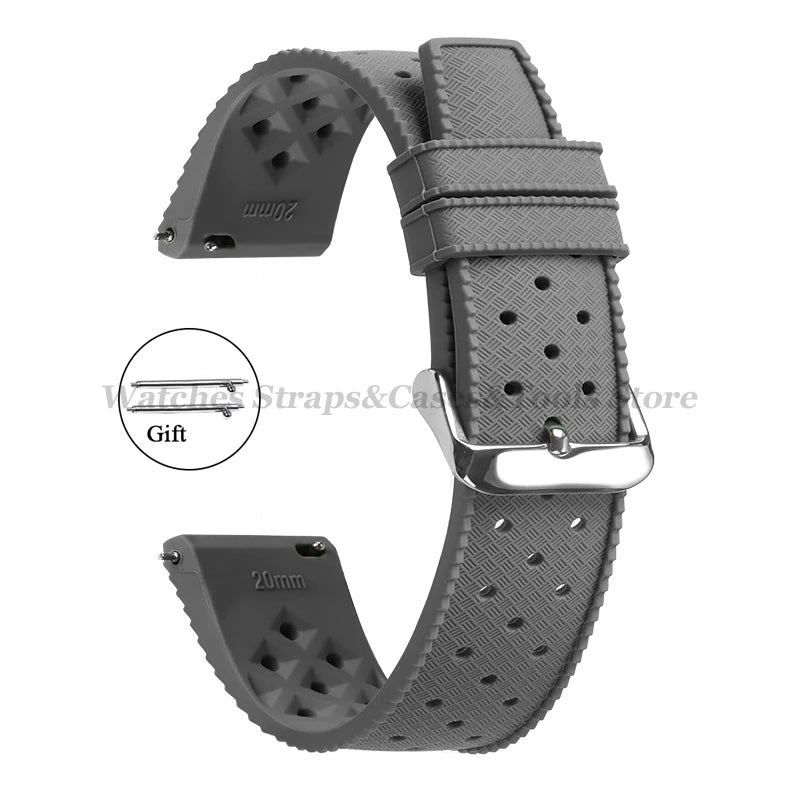 20mm Rubber Strap for Omega for Swatch for Moonswatch Watch Strap Soft Silicone Waterproof Sport Wristband Women Men's Bracelet