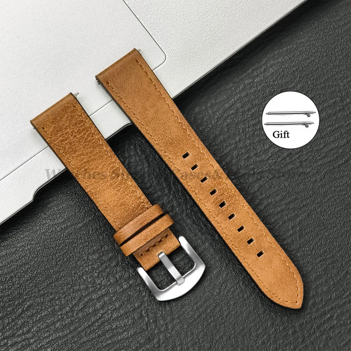 20mm 22mm Leather Strap for Samsung Galaxy Watch 7 6 5 4 40mm 44mm GearS3 Band Vintage Brown Bracelet for Huawei Watch GT5/GT4/3