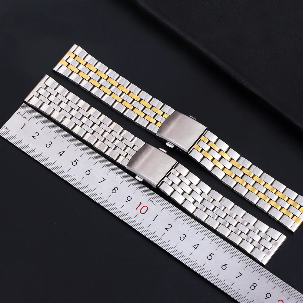 Steel Watch Band for Samsung Galaxy Watch 7/FE/6/5 Pro/4/Classic 18mm 20mm 22mm Metal Bracelet Amazfit GTS-GTR-4-3-2e-mini Strap