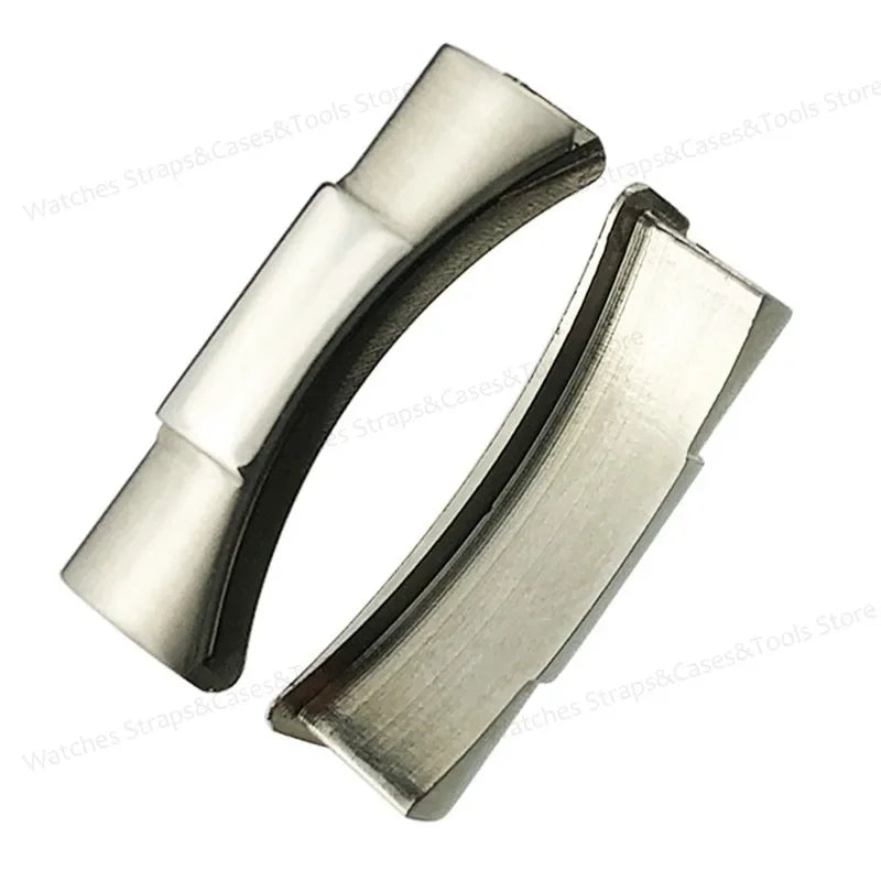 20mm Curved End Link Endlink For Rolex Watchband For Submariner Watch Band Rubber Leather Strap Metal Seamless Connection 2pcs