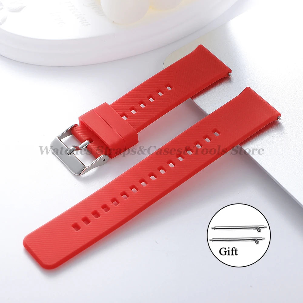 Soft Silicone Watchband Strap 18mm 19mm 20mm 21mm 22mm for Omega for Seiko Quick Release for Smartwatch Men's Universal Bracelet