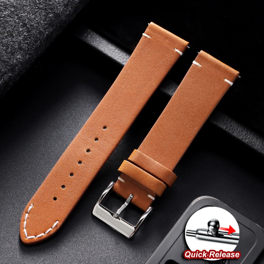 12/14/16/18/20/22/24mm Genuine Cowhide Strap for Seiko Watch Band for Omega for Panerai Bracelets 20mm 22mm 24mm Wristbelt Bands