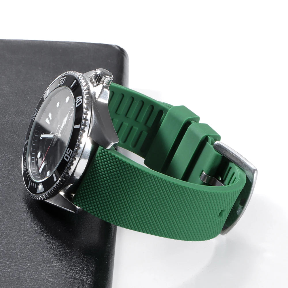 Classic Tropical  FKM Rubber Watch Strap for Seiko 20mm 22mm Watchband for Oris Wristbelt for Fossil Replaement Bracelet Belt