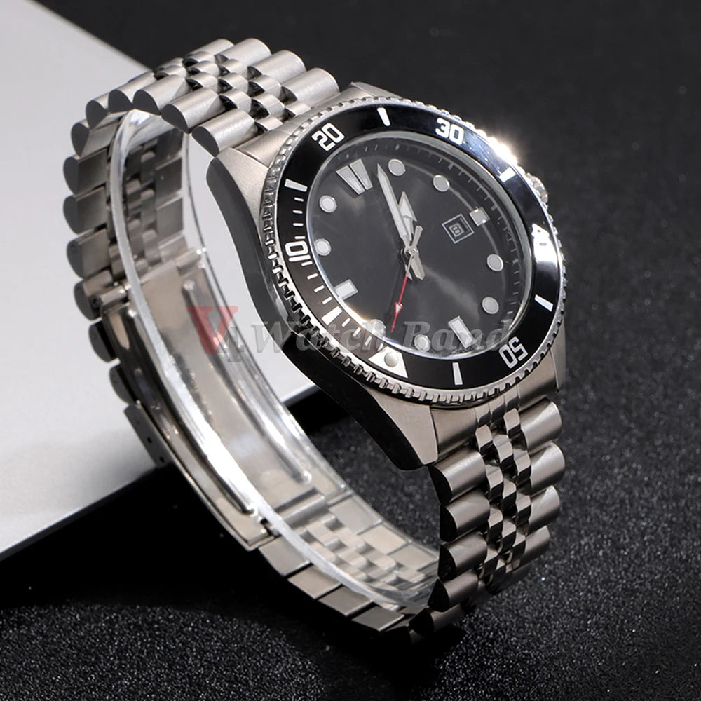 19mm 20mm 21mm Curved End Stainless Steel Watch Bands for Rolex DATEJUST for Jubilee Solid Strap Bracelet Men Woman Watchband