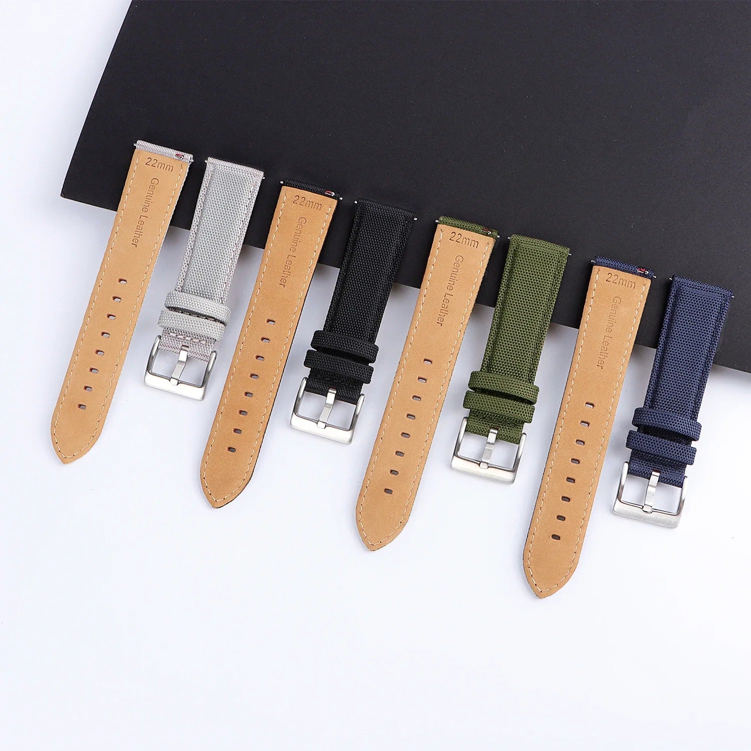 Nylon Leather Watch Strap for Huawei for Seiko Belt Quick Release Watchband for Samsung Galaxy Watch 3/4/5pro 45mm 40mm 44mm