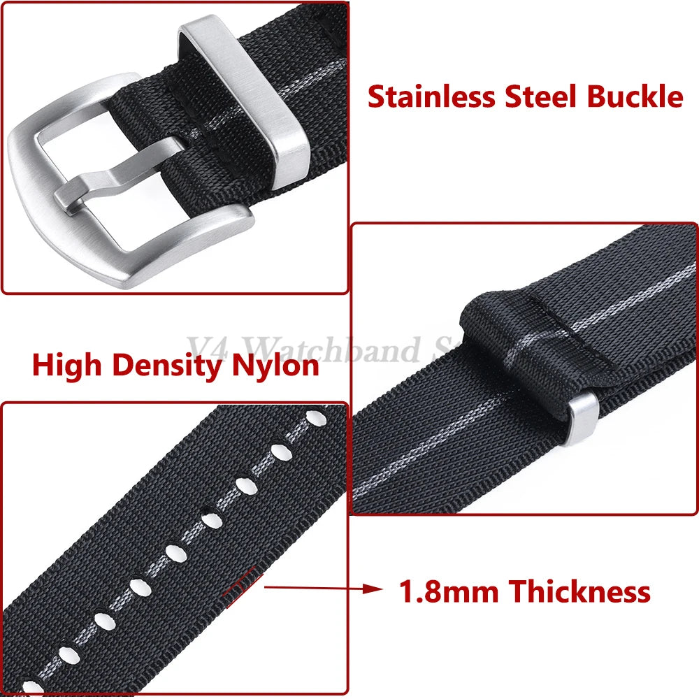 High Density Nylon Watch Band for Omega Bracelet for Huami Amazfit GTS for Seiko for Tudor Military Strap for Samsung Galaxy