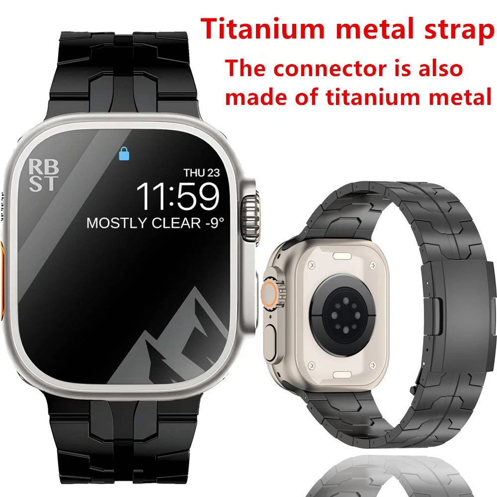 Titanium Strap For Apple Watch 10 46mm Business Wristband Bracelet For Iwatch 10 9 8 Ultra 49mm 44/42/45mm Wristband Accessories