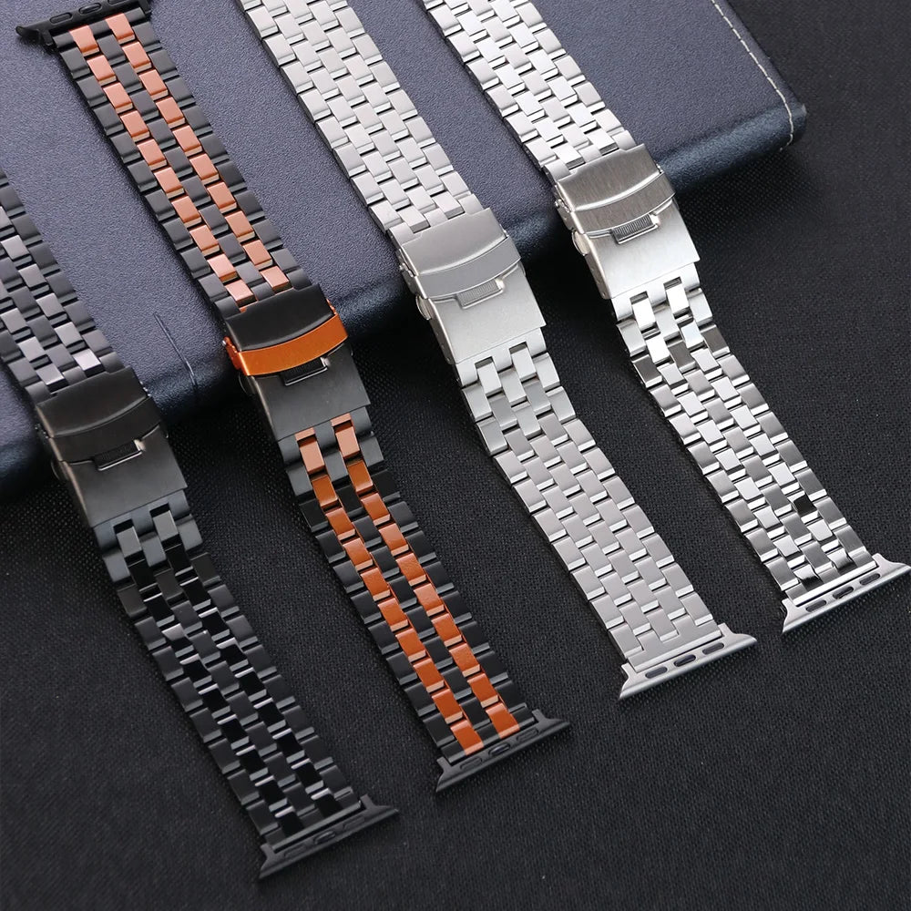 Metal Strap For Apple Watch 10 46mm Ultra 1 2 49mm Band Stainless Steel Correa For Iwatch 9 8 44mm 45mm Se 3 2 1 42mm Bracelet