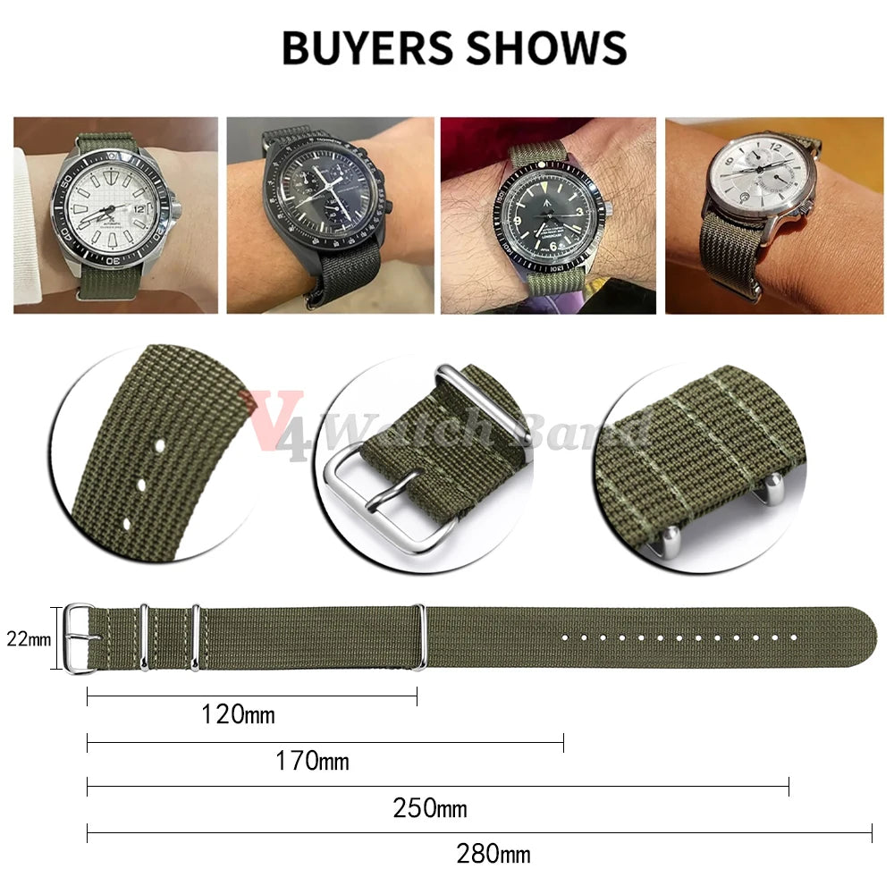 Premium Nylon Strap for Omega for Rolex for Seiko Watch Band for Tudor Durable Fabric Nylon Watch Strap 18mm 20mm 22mm Bracelet