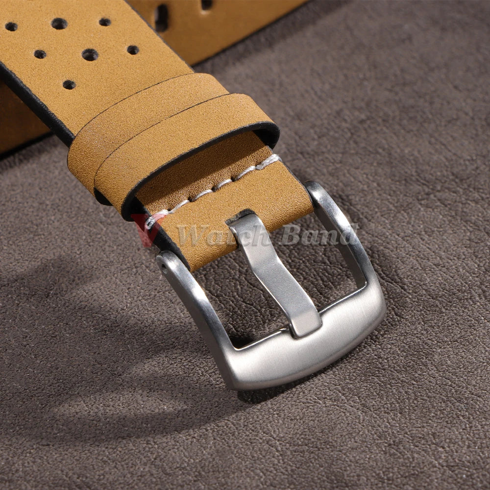 Retro Calf Watchband 20mm 22mm Breathable Geniune Cowhide Straps for Samsung Watch Strap for Huawei Watch Gt2/Gt3 Sport Belt