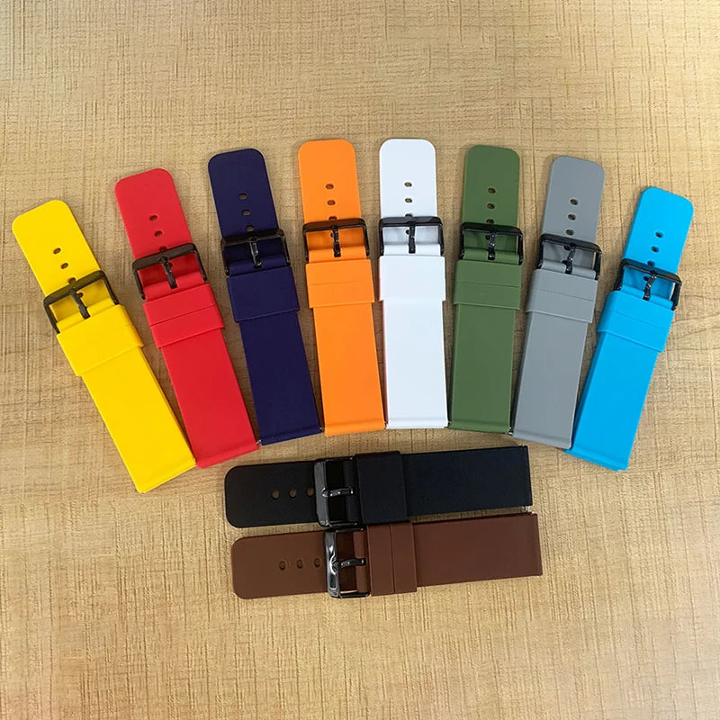 Silicone Band for Samsung Galaxy Quick Release for Huawei Universal Watch Straps 20mm 22mm 14mm 16mm 18mm Women&Men Accessories