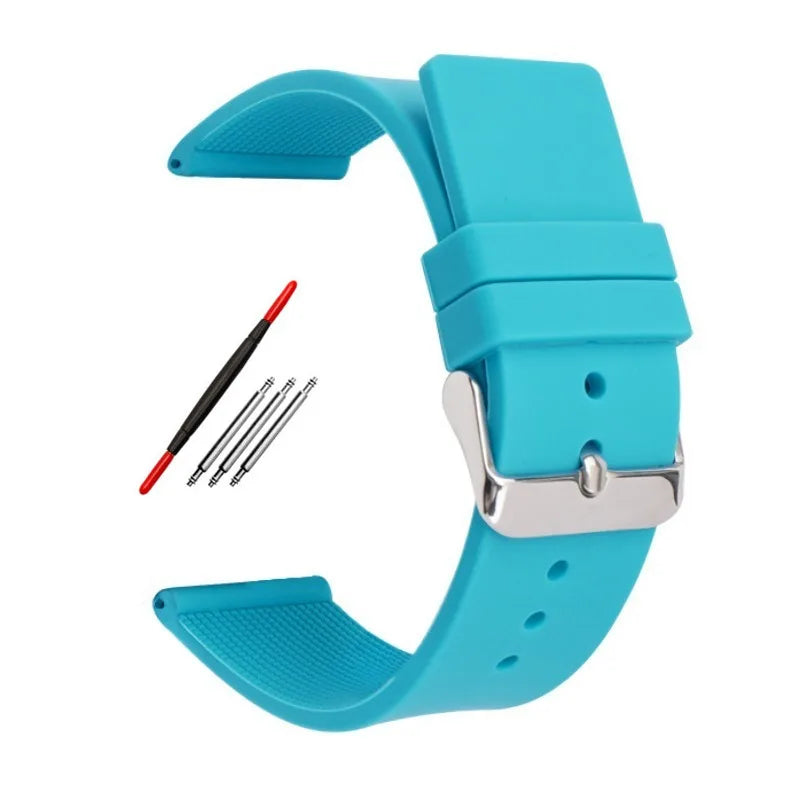 12 14mm 16mm 18mm 20mm 22mm 24mm Silicone Watch Strap Men Women Replace Bracelet Soft Rubber for Seiko for Huawei Watch Gt2/3/4