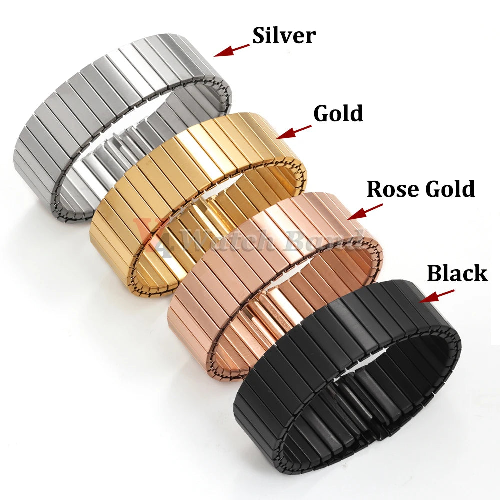 22mm Elastic Bracelet for Samsung Galaxy Flexible Metal Watch Strap Expansion Steel Wrist Band for Huawei Watch
