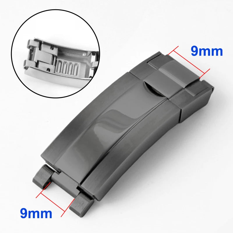 Watch Band Clasp 9x9mm for Rolex Stainless Steel Fine-tuning Pull Button Watch Buckle for DAYTONA SUBMARINER GMT Yacht-Master