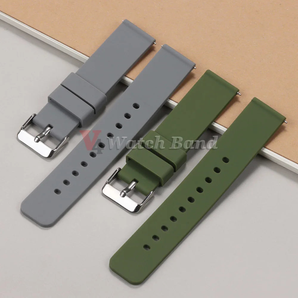 10/12/14/15/16/18/19/20/21/ 22/24mm Quick Release Silicone Strap for Samsung Galaxy Watch 3 4 5  for Huawei GT2/GT3 Smart Watch