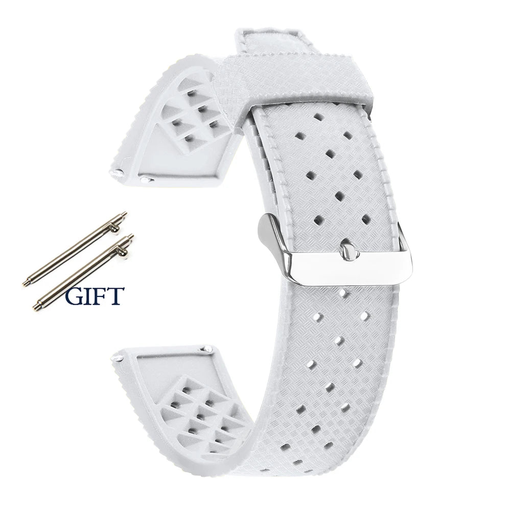 Premium Tropic Rubber Watchband for Seiko 20 22mm Quick Release Band for Fossil Strap for Oris Silicone Tropical Waterproof Band