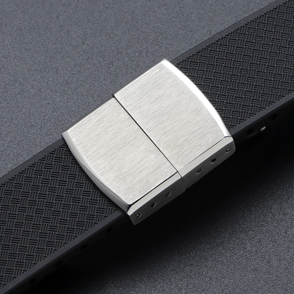 16mm 18mm 20mm Stainless Steel Watchband Buckle for Seiko Watch Double Click Butterfly Clasp Lock Button for Diving Diver Buckle