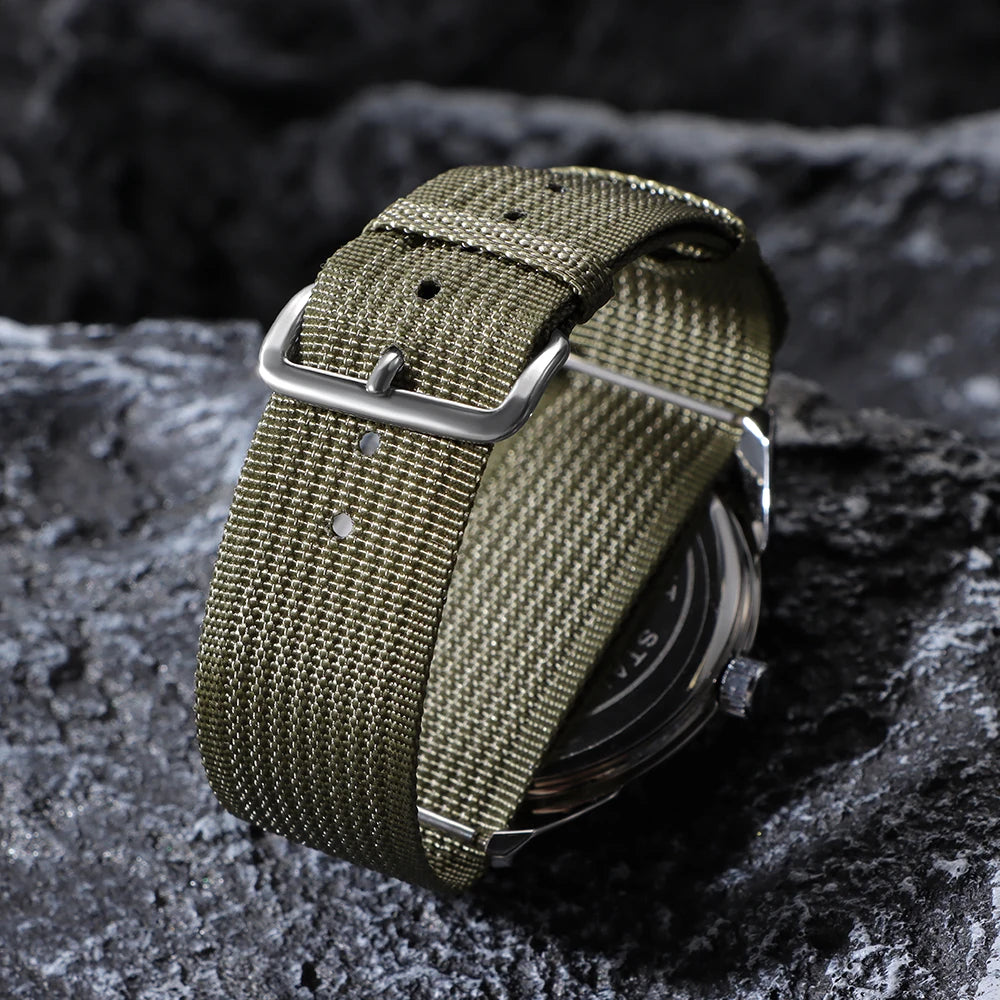 20mm 22mm Ribbed Nylon Strap Fabric Replacement Universal Bracelet Watchband Straps Loop Military Nylon Watch Band Accessories