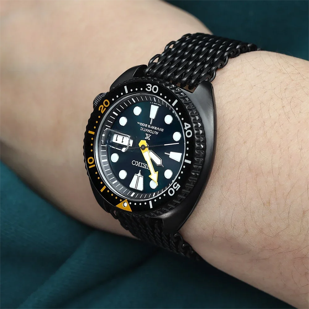 Luxury Milanese Loop 4.5mm Shark Mesh Strap for Casio MDV106 Watch Band for Seiko SKX007 Solid Buckle Watchband men Accessories