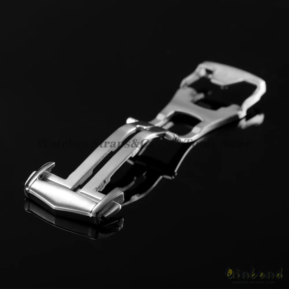 Stainless Steel Watch Buckle Double Press Folding Buckle 18mm 20mm for Omega Matte Deployment Clasps Brushed  Button Accessories