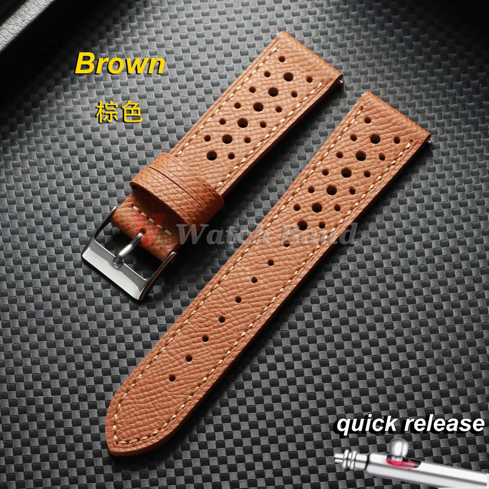 18mm 19mm 20mm 22mm Universal Vintage Cowhide Watch Strap Porous Breathable Wtistbelt Brown Watchband Men Accessories Pin Buckle