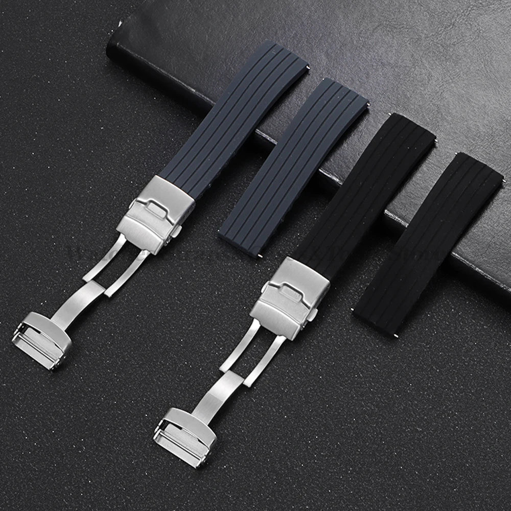 Stainless Steel Watchband Buckle for Seiko Watch Clasp 18mm/20mm/22mm/24mm Soild Button for Citizen Diver Clasp WatchAccessories