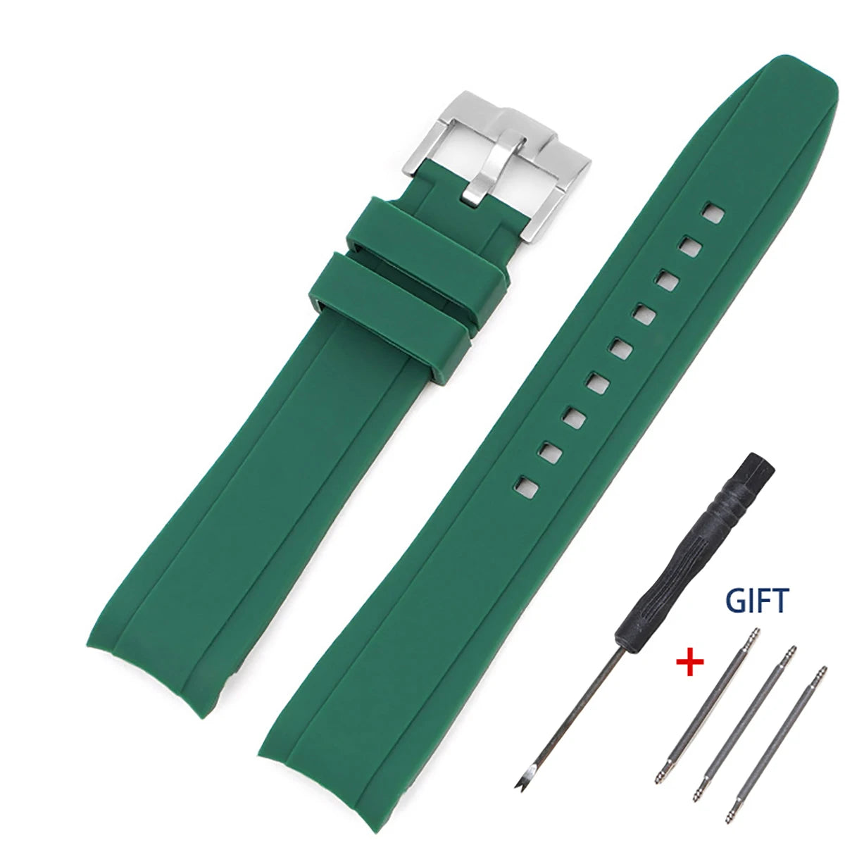 For Seiko ForCitizen Curved End Silicone Strap for Rolex Arc Rubber Watch Band for Swatch for Omega Joint Model Bracelet 20/22mm