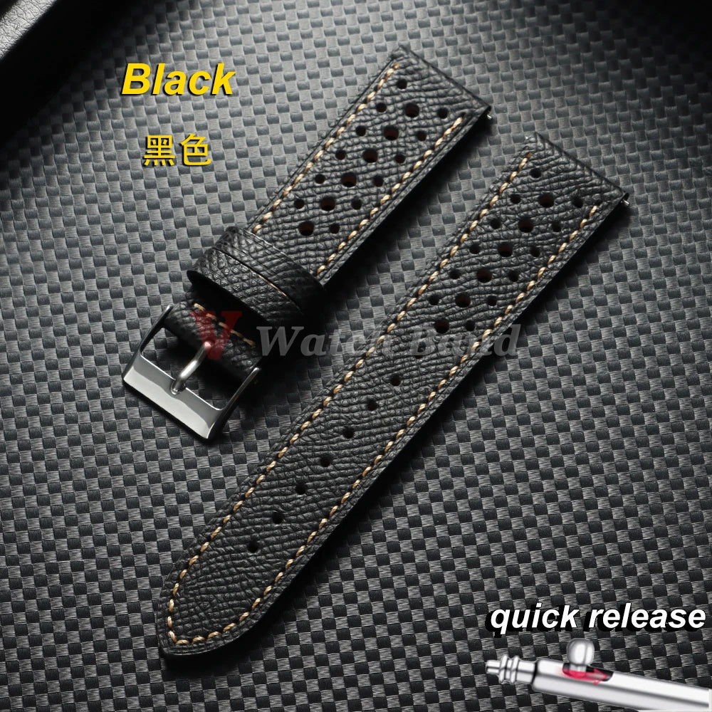 18mm 19mm 20mm 22mm Universal Vintage Cowhide Watch Strap Porous Breathable Wtistbelt Brown Watchband Men Accessories Pin Buckle